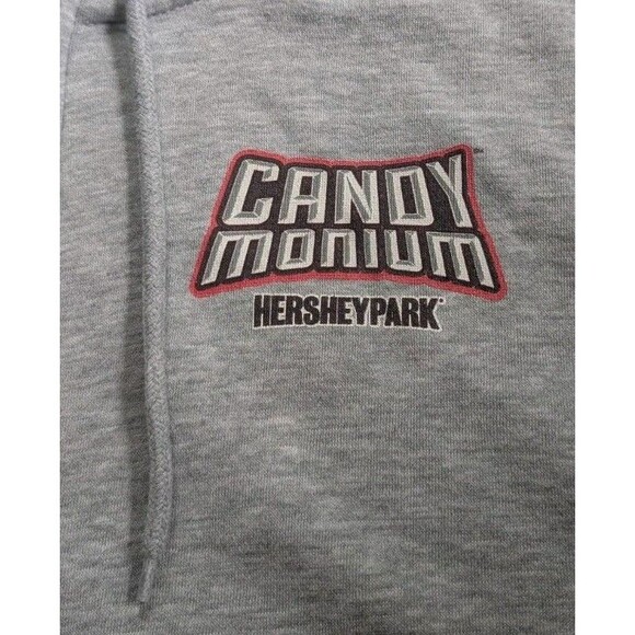 Hershey Park Candymonium Amusement Rides Full Zip Hoodie Men's Size Large Gray - Picture 2 of 11